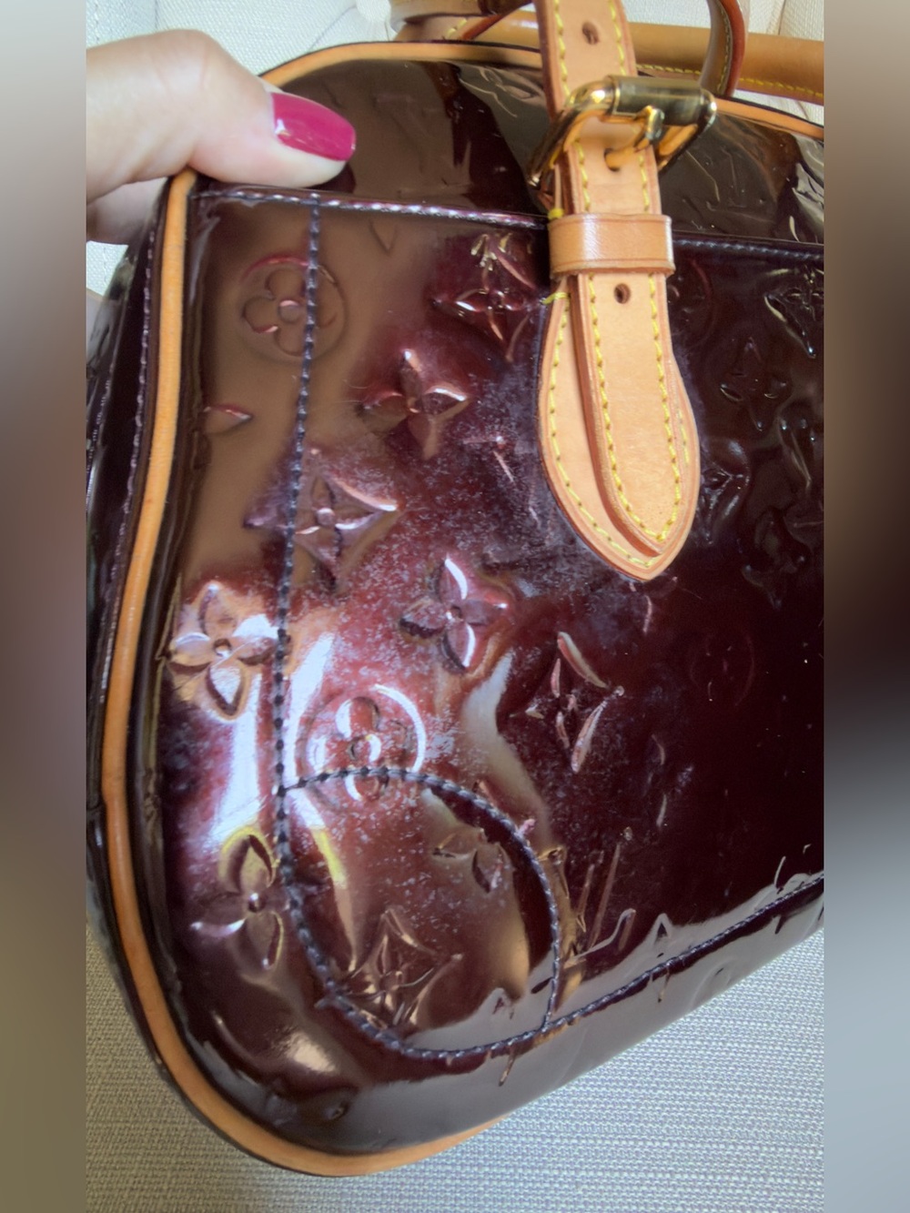 Louis Vuitton Summit Drive in Amarante Vernis Patent Leather Monogram Tote Bag - Picture 5 of 13